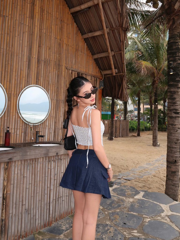 Chân váy kaki lưng thấp - Ảnh 8