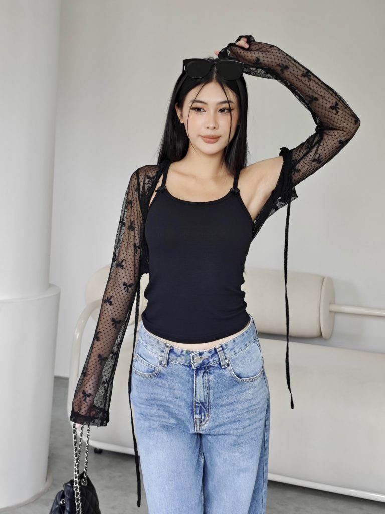 Áo 2 Dây Đính Nơ